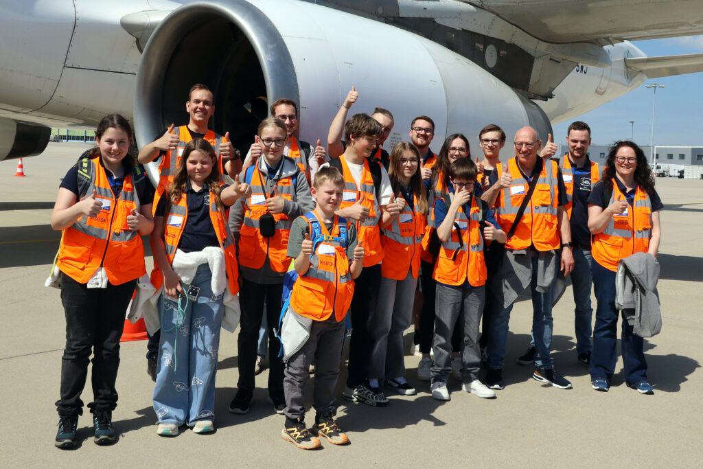 Auf dem Rollfeld am Flughafen Stuttgart